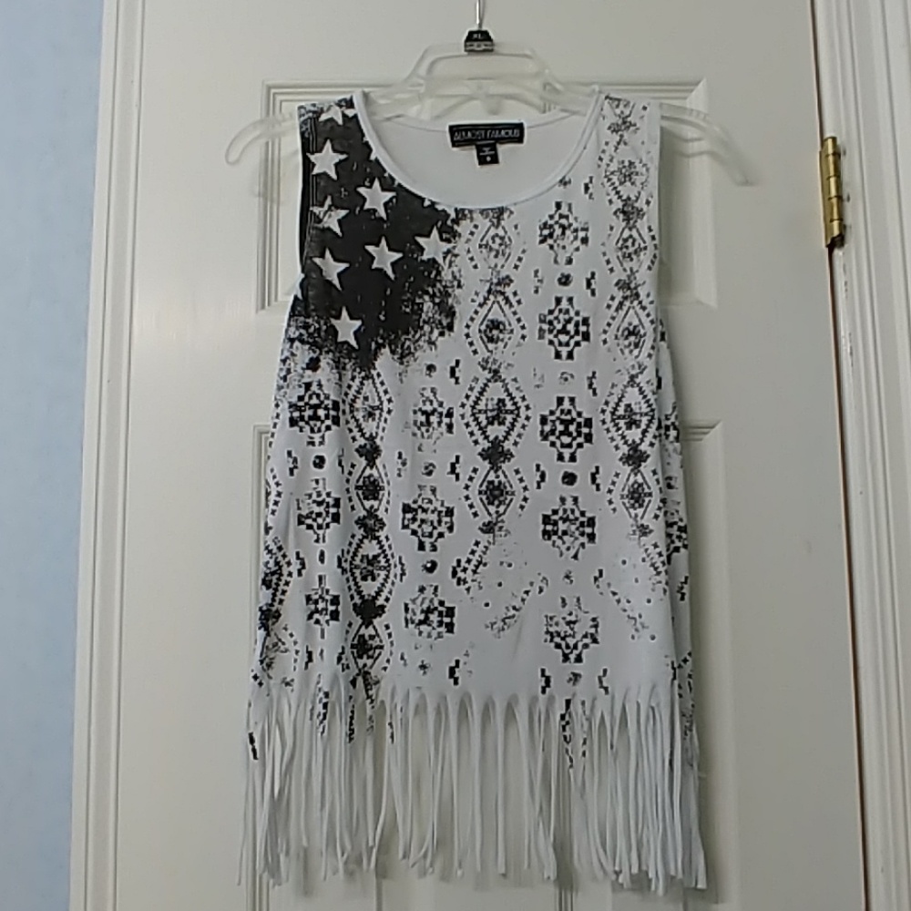 Almost Famous Women's Fringe Muscle Tee/Tank
